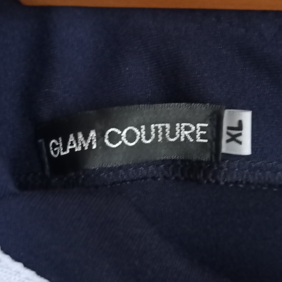 Glam Couture Joan Mad Men Navy Pencil Dress - Picture 5 of 6